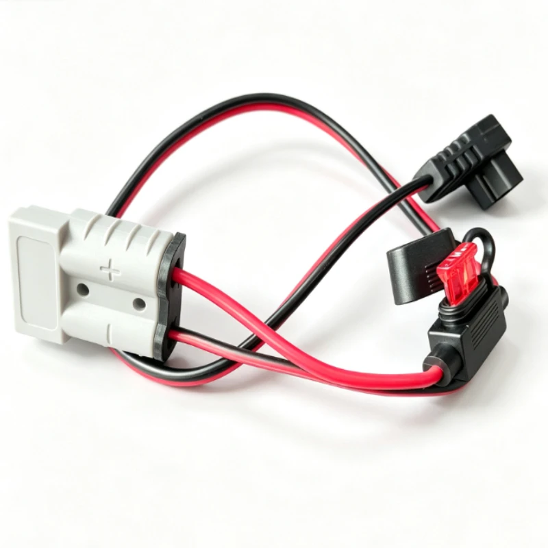 12AWG DC Charging Wire Harness SB50 to Portable Automotive Refrigerators Plug Cable with Over‑current Protection Fuse Holder