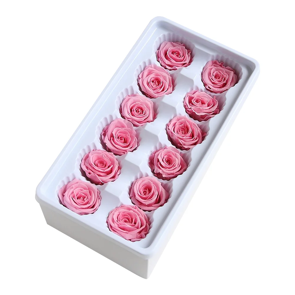 12 pçs/caixa flor preservada rosa rosa para sempre caixas de rosas casamento presente imortal noiva