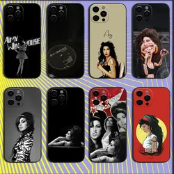 Singer Amy W-Winehouse Phone Case For iPhone 16,15,14,13,12,11,Pro,X,XS,Max,XR,Plus,Mini Soft Black Cover