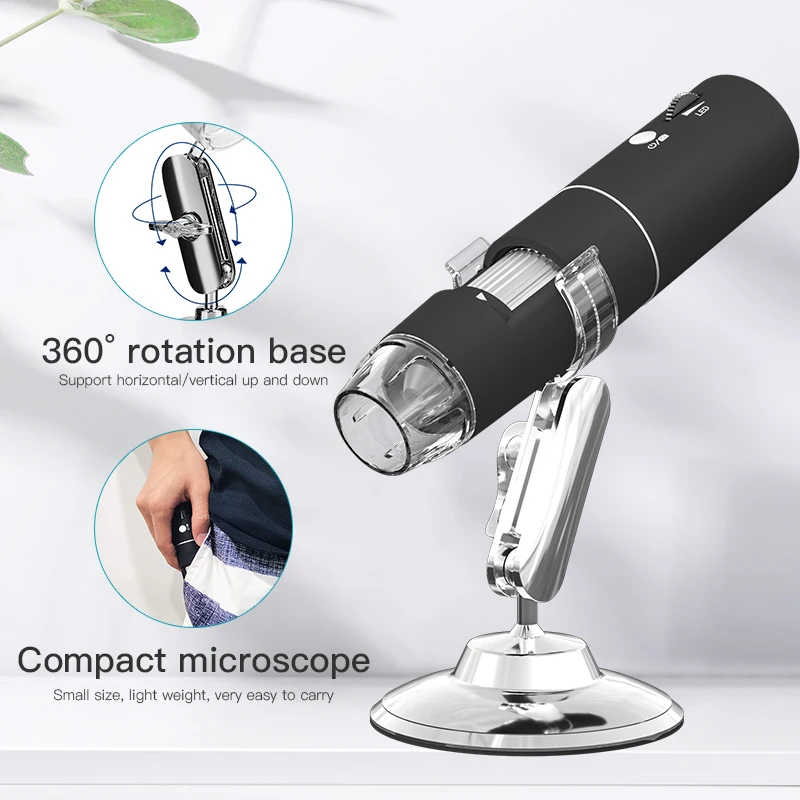 Microscopio eléctrico inalámbrico con 8 luces LED, dispositivo con Wifi, HAV-303, Zoom 1000x