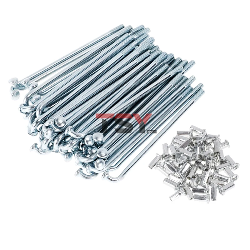 37-teiliges Set 10G Motorradspeichen Silberne Kohlenstoffstahlspeichen 3,0MM Elektrofahrrad-Radspeichen Länge 150-260mm E-Bike Speiche+Nippel – Detail 4