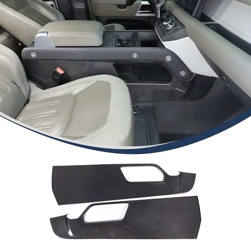 For Land Rover Defender 90 110 2020+Real carbon fiber car central control handrail side large panel sticker Car accessories 2Pcs