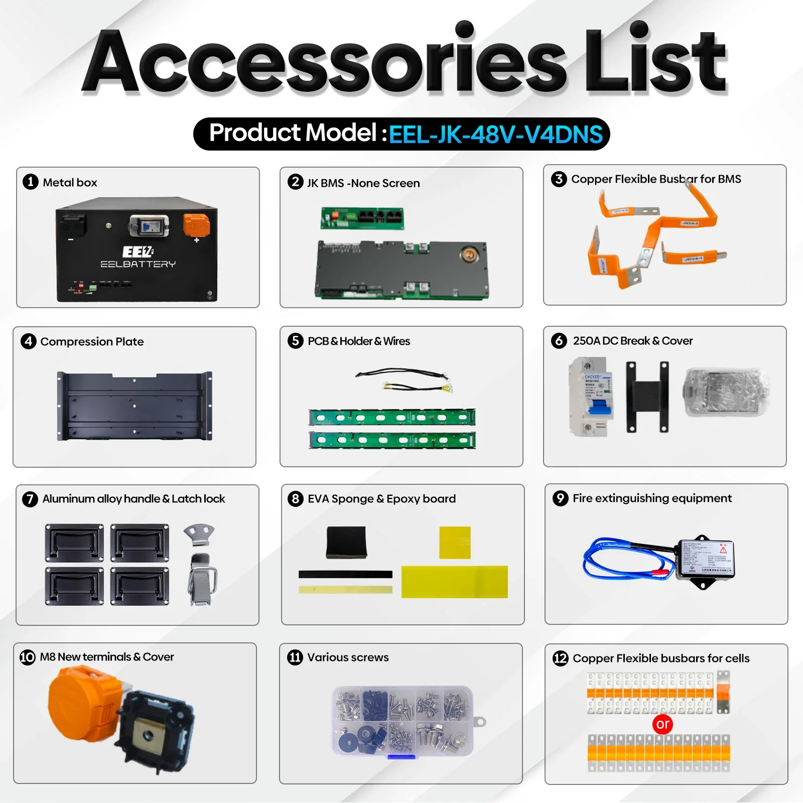 EEL جديد V4 48 فولت JK V19 BMS صندوق بطارية لبطارية ليثيوم أيون 280 كيلو MB31 صناديق البطارية لتقوم بها بنفسك 48 فولت صندوق jakong DDP الشحن