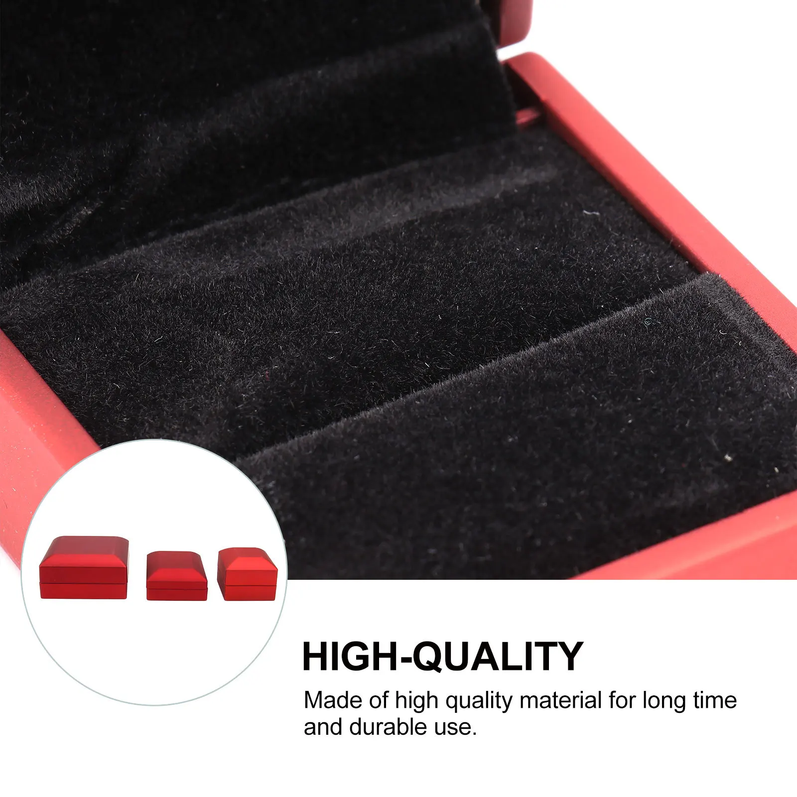 3Pcs LED Lighted Jewelry Box Ring Pendant Bracelet Case Scratch and Wear Resistant Perfect for Gifting Jewelry Box