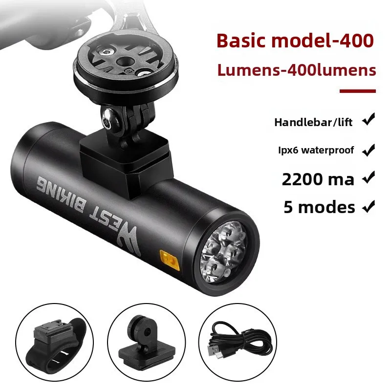 West Rider High Lumen Aluminum Bike Headlight Quick Release for Night Riding