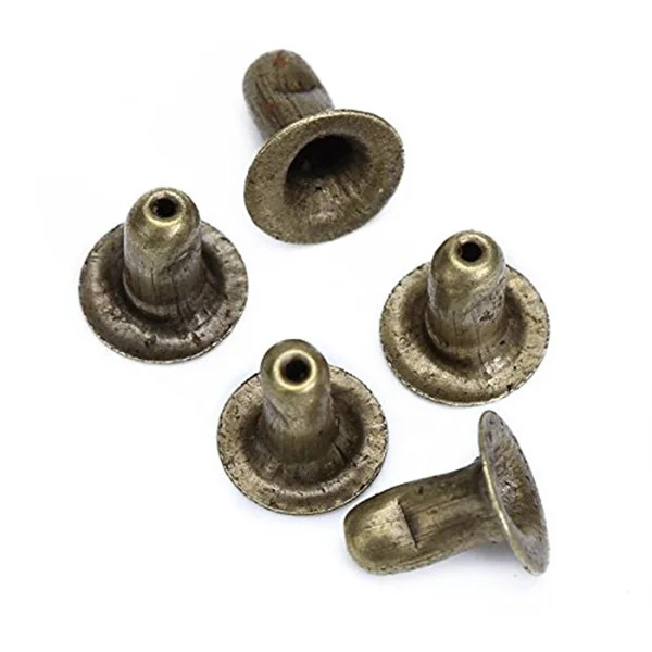

100 set 6Mm Round Brass Rivets Fastening Studs For Shoes Handbags Diy Craft Decoration Hardware Accessory