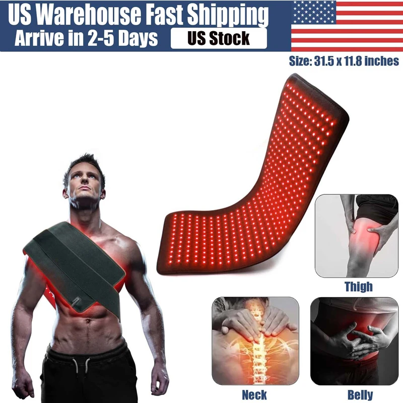 

360pcs LED Red Light Therapy Area for Pain Relief 660nm 850nm Red Infrared Light Pad for Waist, Back, Abdomen, Knees, Wrists Mus