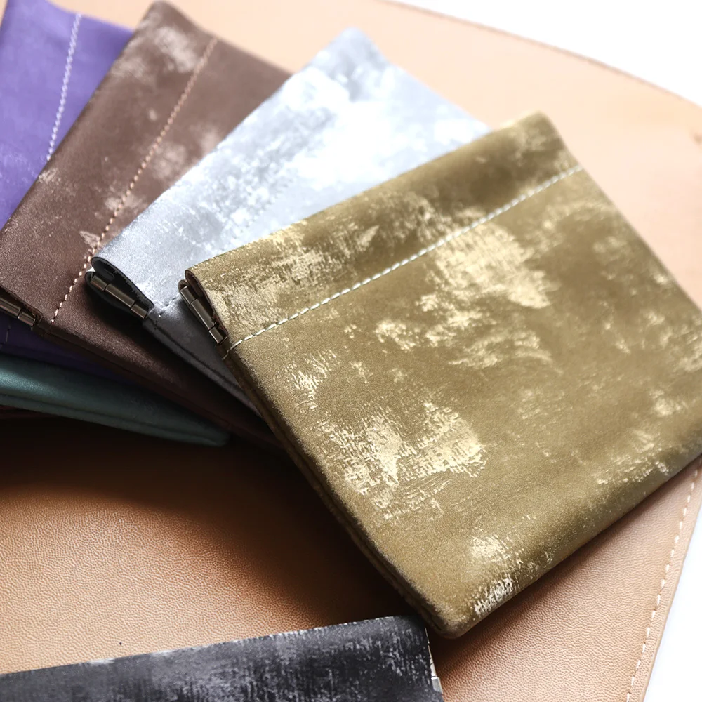 Luxury Silk Leather Mini Pouch Custom Letters Popular Velvet Card Coin Purse Persoanlize Name Female Suede Clip Pocket Wallet