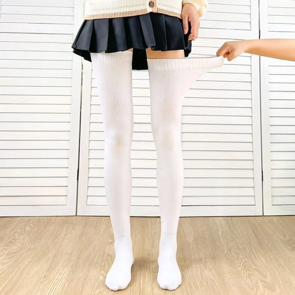 Elastic Thigh High Socks Women Cotton Anti Slip Over The Knee Stockings Fall Winter Slimming Thermal Leg Warmers Breathable