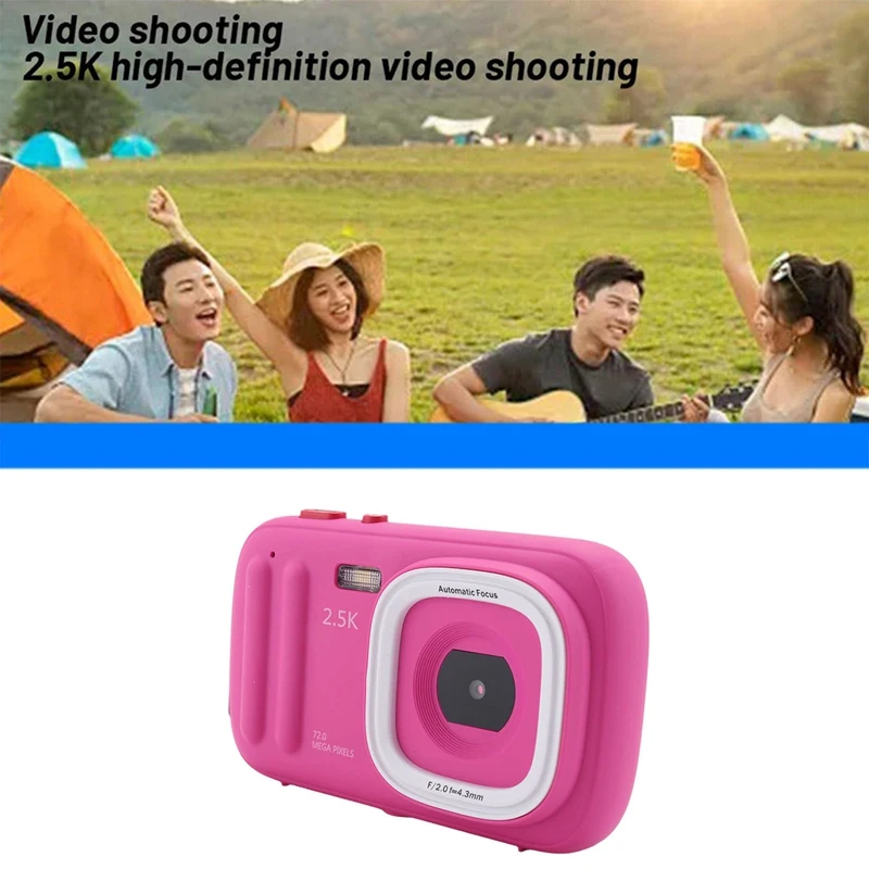 Ежедневная цифровая камера 72 МП, компактная камера для точечной и съемки 2,5 К, камера с автофокусом с 16-кратным зумом и Mp3 для детей