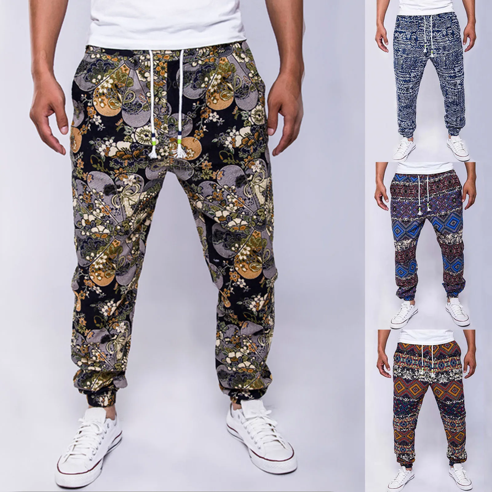 Style String Casual Men's Ethnic And Printed Pants Men's pants Year