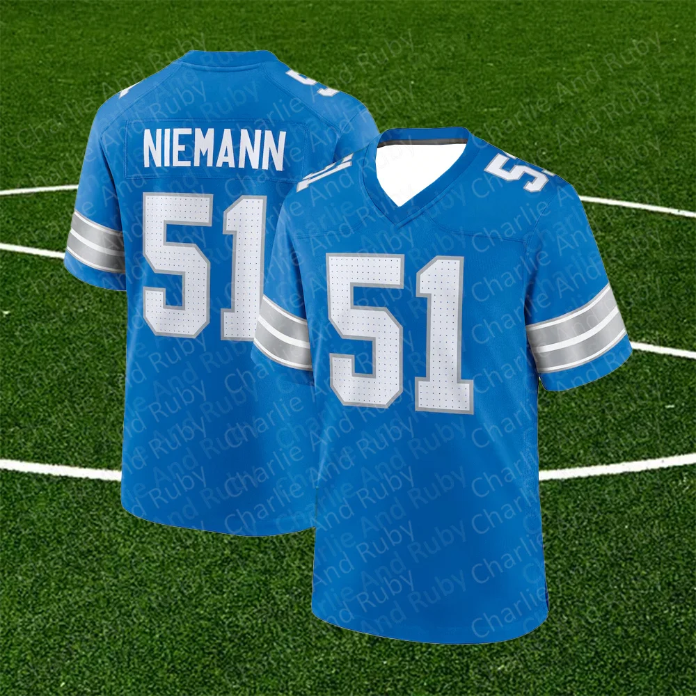 Jersey No.10/39/51 Tre\'quan Smith Morice Norris Ben Niemann Detroit Lions Legend Jersey Blue Trend Fashion Clothing Tops