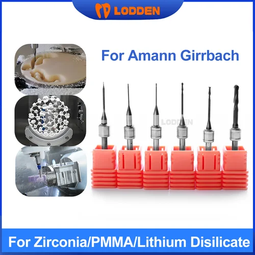 Fresas dentales Amann, circonita/PMMA/cerámica de vidrio para máquinas Amann Girrbach, agujas de fresado CAD CAM
