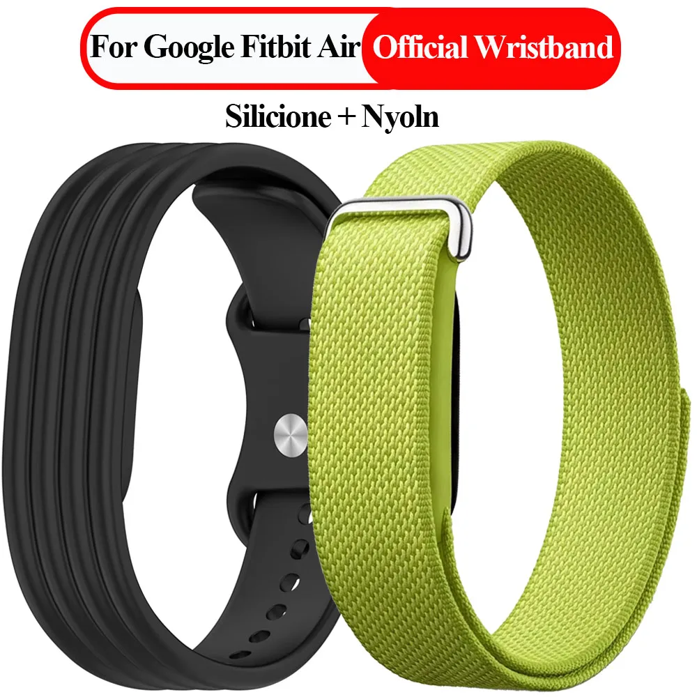 Pulseira Oficial de Nylon+Silicone para Google Fitbit Air, Confortável e Prática, Acessórios para Google Fitbit Air
