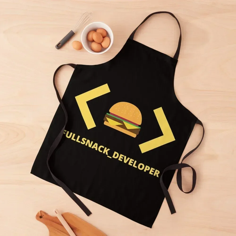 

Full Snack Developer, Full Stack Developer Humor, funny, fun Apron Cooking Chef Uniform esthetician Kitchen Apron