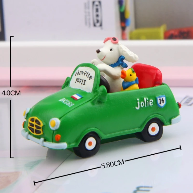 Driving Puppy Ornaments Resin Crafts Gardening Succulent Flower Arrangements Shooting Props Gifts
