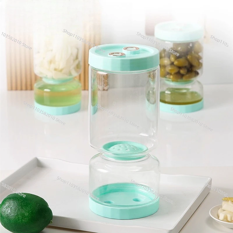 Heat-resistant glass hourglass flip pickle jar pickled pickle jar dry and wet household sealed jar
