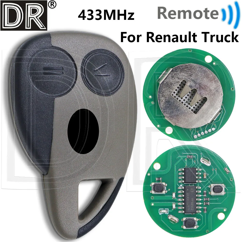 

Great 433MHz 2 Button Replace/Spare Keyless Entry Truck Remote Control Smart Key Or Shell Case For Renault Truck