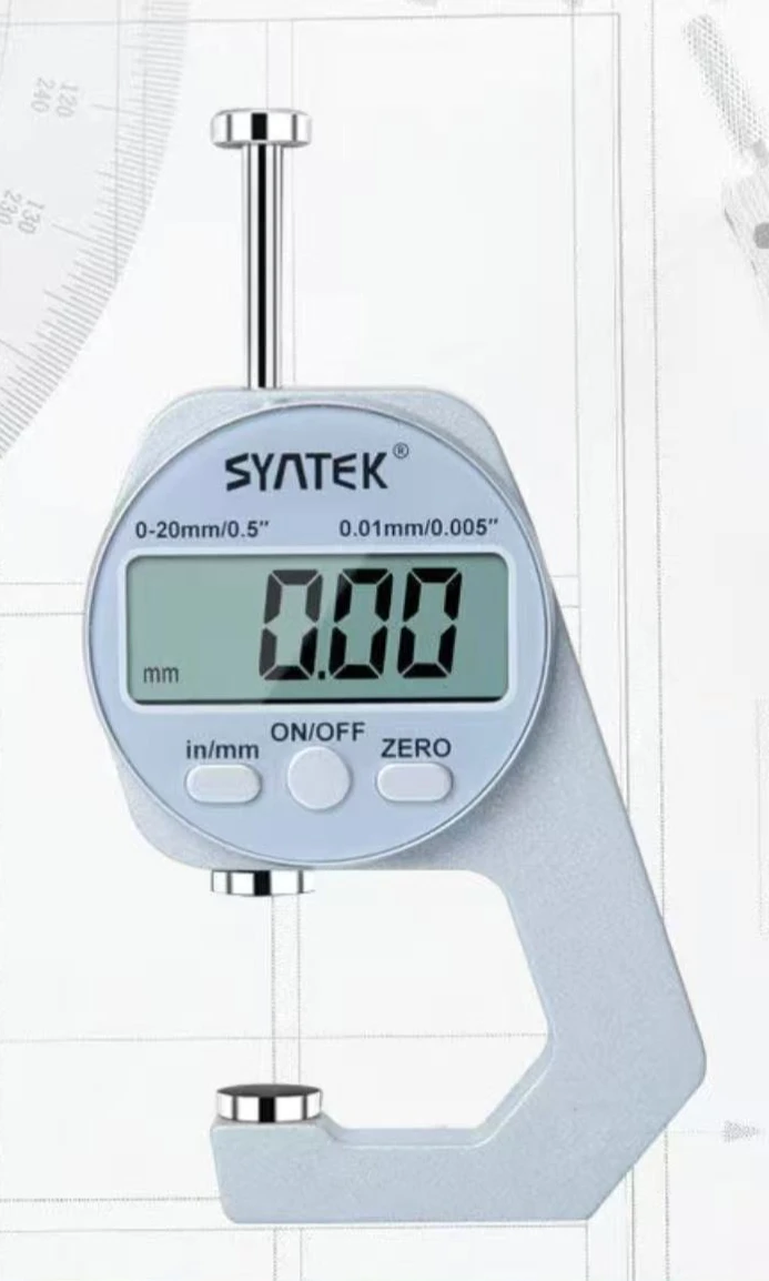 

2025 New Mini 0-20mm Digital Display Thickness Gauge High-precision Thickness Gauge for Measuring Paper Leather Sponge Flat Head