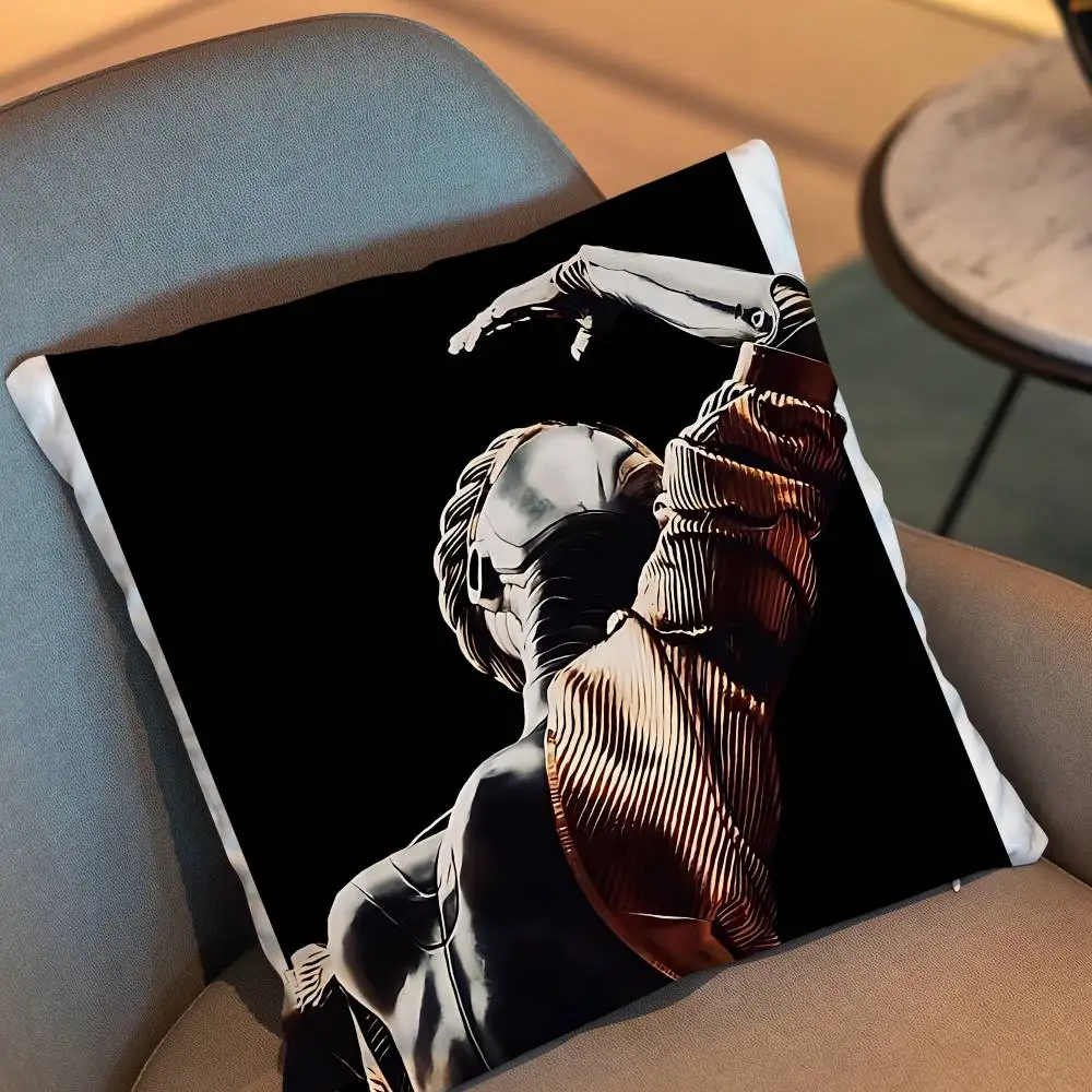 Mechanical Ballet Atomic Heart Twins  Pillow Case Square Double-Sided Printing Short Plush Sofa Cushion Cover Bedroom Bedside