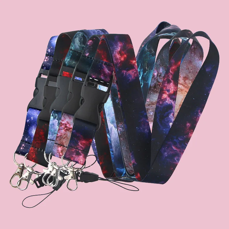 5개 세트 예쁜 별이 빛나는 하늘 로프 스트랩 버클 키체인 랜야드 자동차 오토바이 열쇠 분실 방지 걸이 로프 액세서리 선물