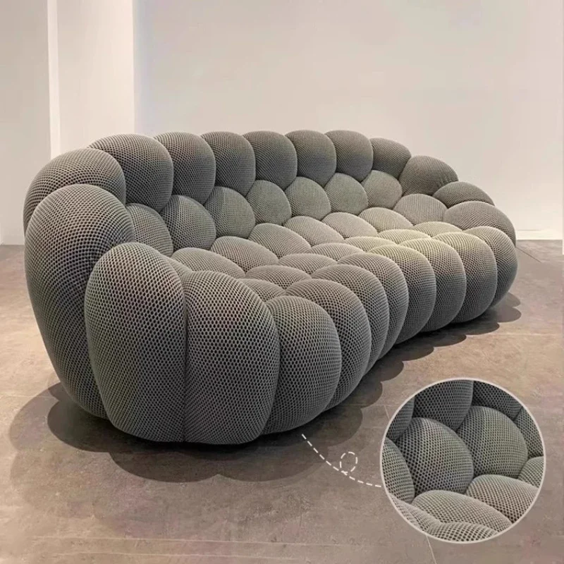 Canapé bulle de style européen minimaliste, canapé compressé sans structure pour salon, canapé-lit nuage double pour adultes avec ottoman
