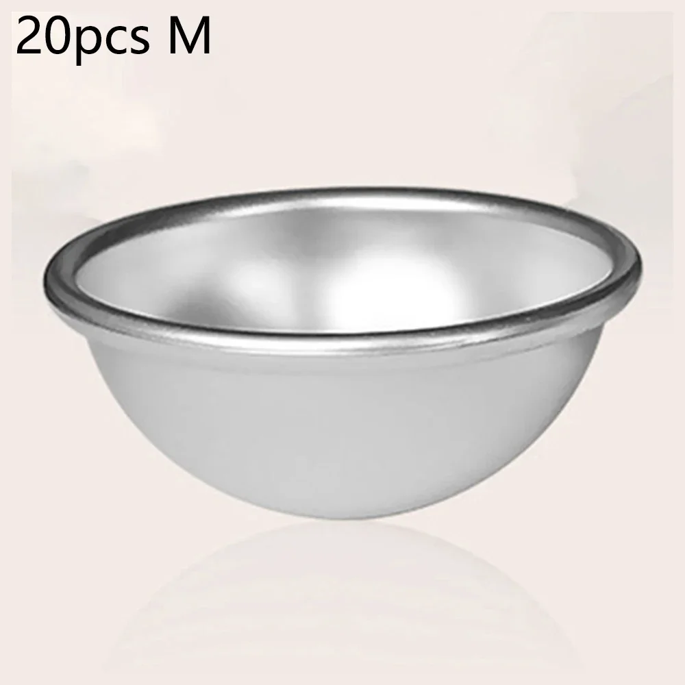 40PCS Aluminum Alloy Half Round Molds 3D Cake Mold Baking Pan Tin Baking Pastry Ball Mould Egg Tart Rice Mold Pie Tools