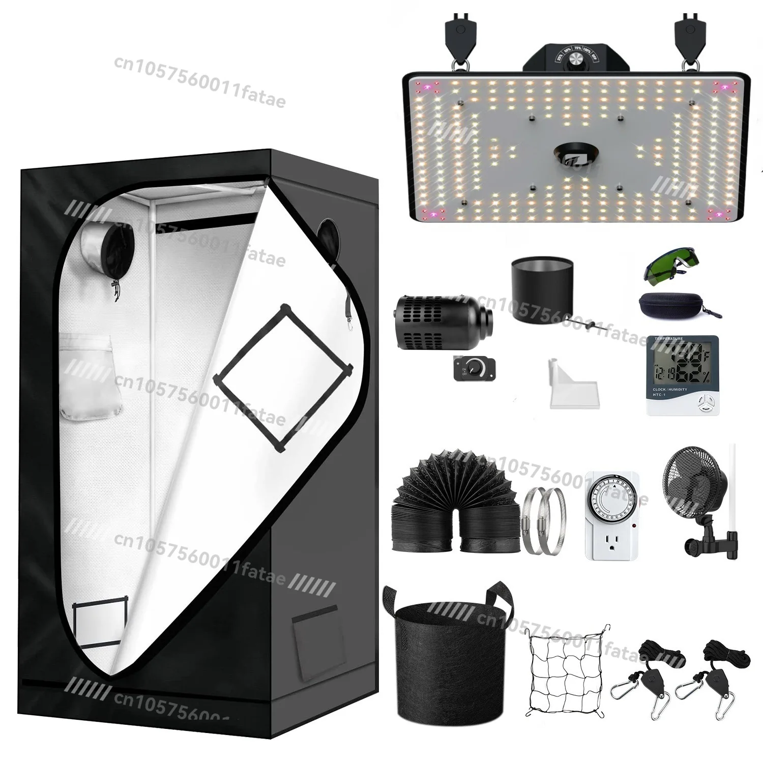 

Planting Tent Set with Plant Light Filter Fan Fan Indoor Plant Growth Kit