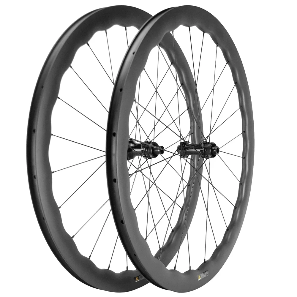 

Ultralight Carbon Bicycle Wheels All Road Wave Rim 35/40/50/55/65mm aero Disc Wheelset 700C Rachet Hub Carbon Rim Tubeless