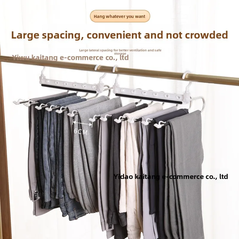 

Multi-layer Foldable Pants Hanger Space Saving Trouser Storage Organizer