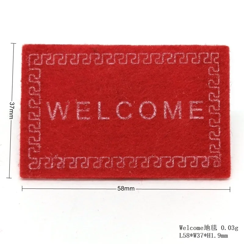 2PCS Doll  House Miniature Carpet WELCOME Mat Black Dollhouse Accessories  Home & Living 1/12 Scale Doormats