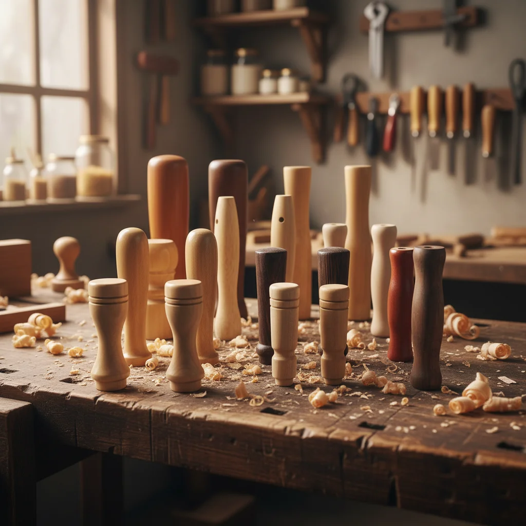 5 Axis CNC Machined Wooden Handle - CNC Manufacturing Ebony Beech Rosewood Material Wooden Furniture Handles
