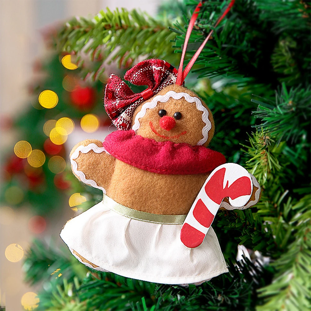 

2Pcs Gingerbread Man naments Vintage Christmas Tree Decorations Hanging Decor Candy Theme Home Pendant Holiday Festive