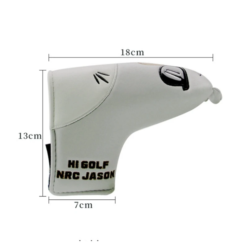 Golf Koala Putter Cover One Word Waterproof Pu Thickened Plush Club Cap Cover Magnetic Suction Magnetic Buckle L Type