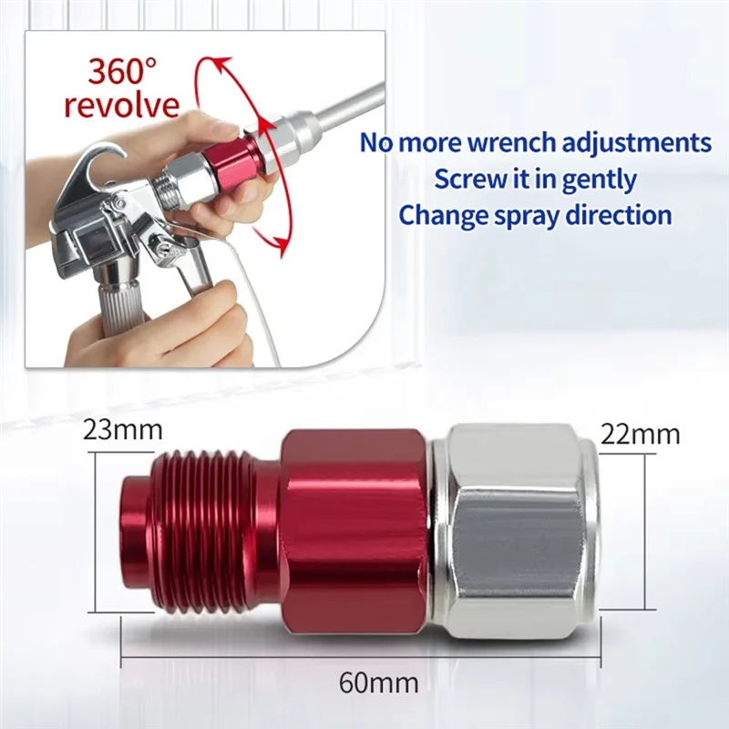 A95I-Airless Sprays Attachment Adaptor Rotating Rotary Joint 360° Rotation Fan Pivot For Airless Paint Spraying Accessory