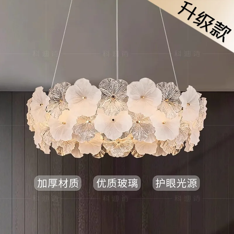 

Star craftsman French living room lamp chandelier glass flower hall lamp full spectrum 25 new dining room bedroom study