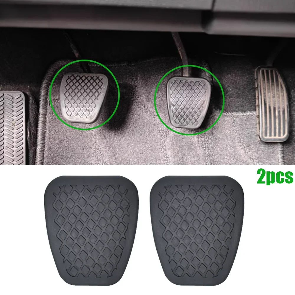 2Pcs Car Rubber Brake Clutch Foot Pedal Pad Covers Black For Honda HR-V I 1999 2000 2001 2002 2003