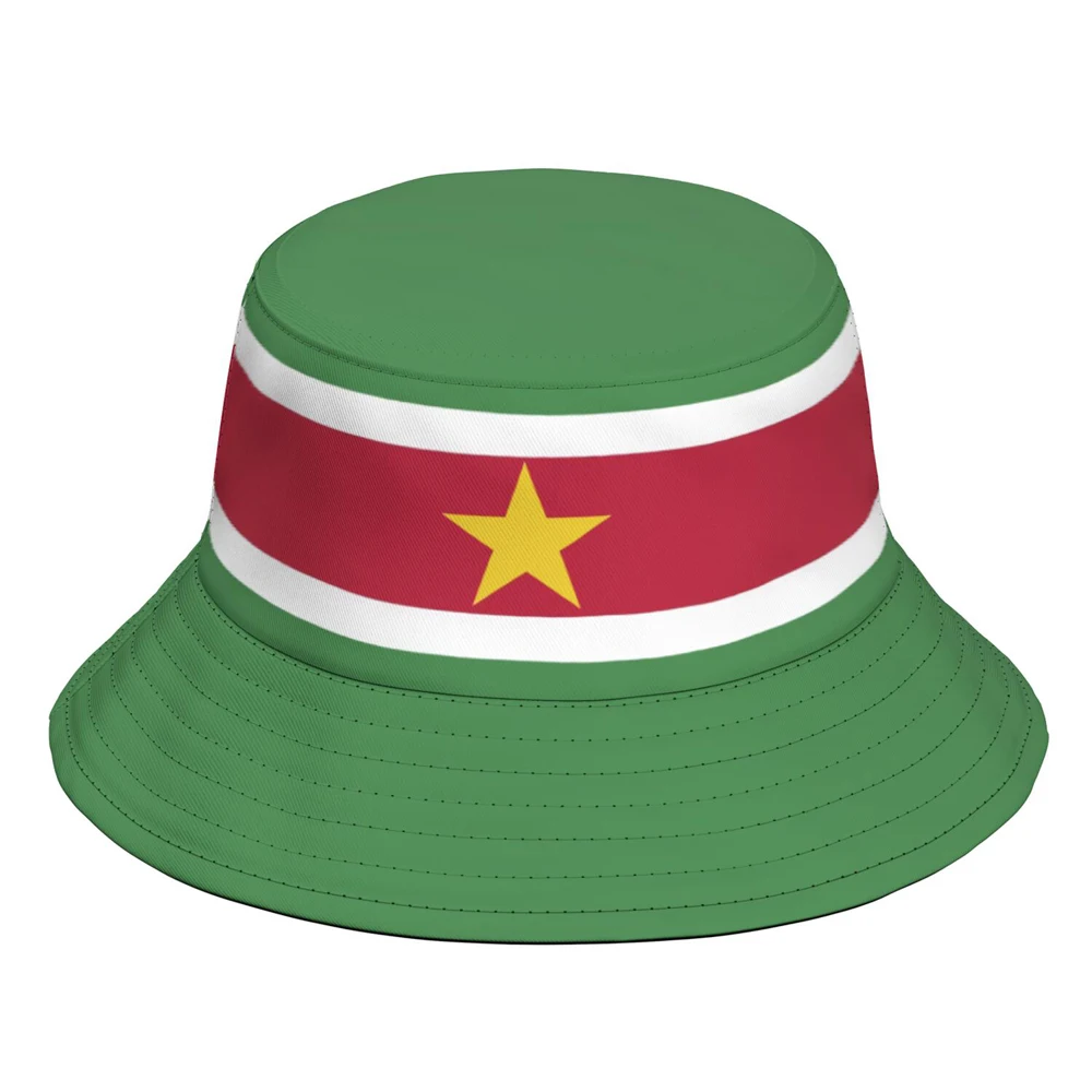 Suriname Fisherman Hats Custom Made Name Number Photo Logo Bucket Cap Nation Flag Sr Dutch Country College Headgear