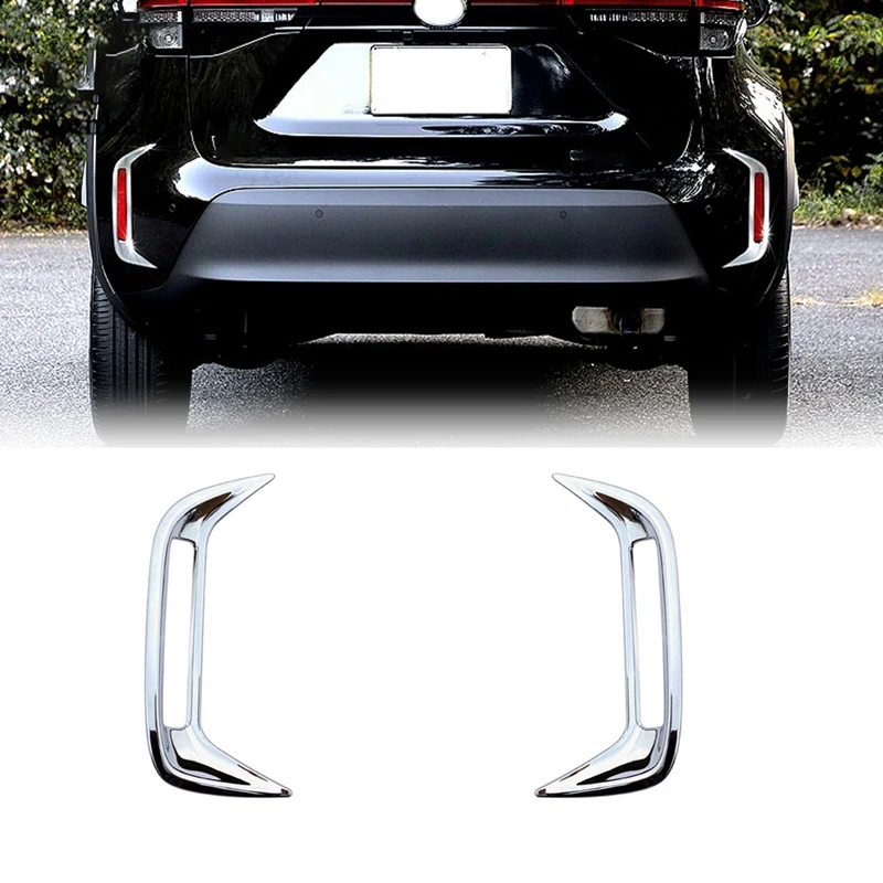 NEW-for Toyota Yaris Cross 2020 2021 Chrome Rear Fog Light Lamp Cover Trim Fog Lamp Frame Sticker Bumper Spoiler