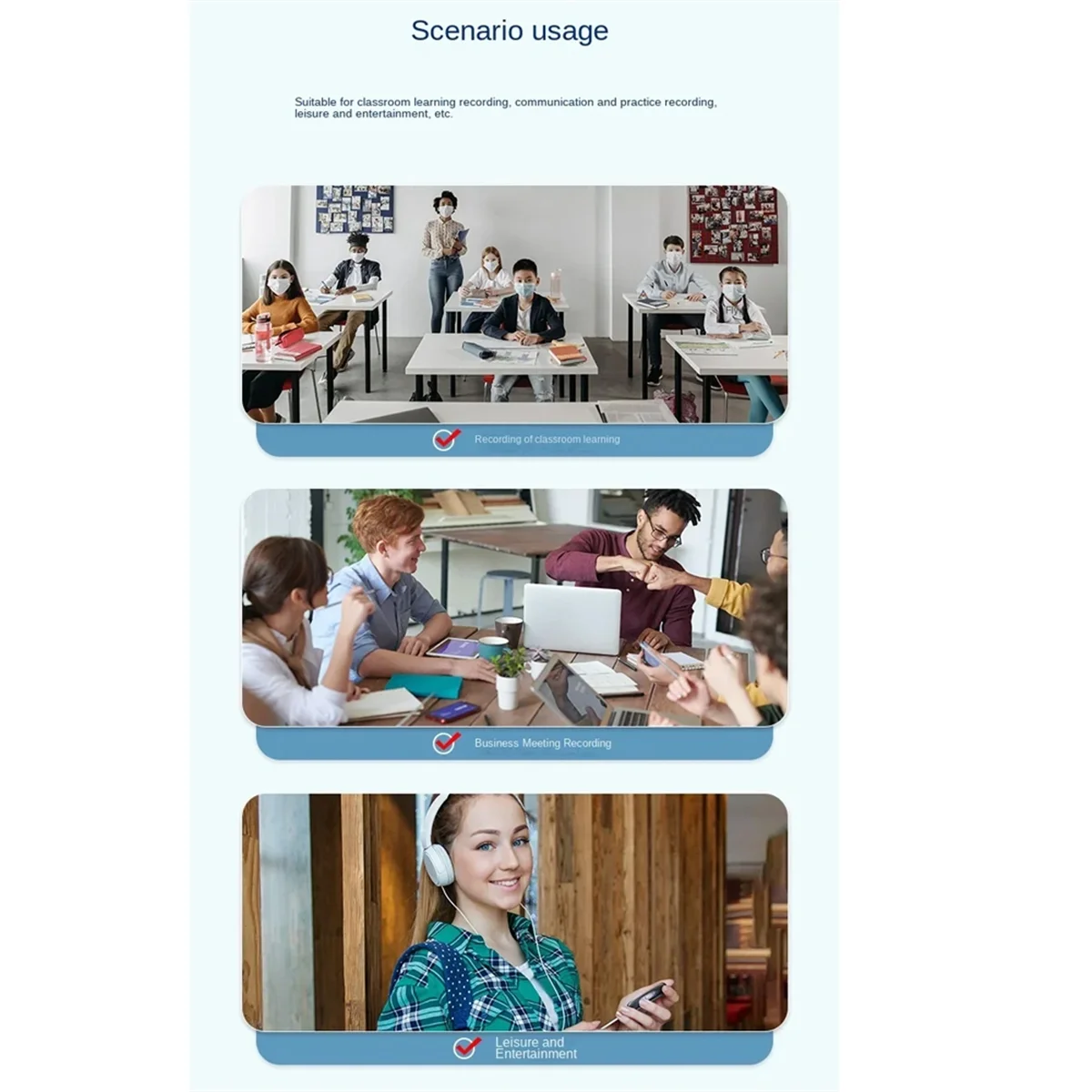 Цифровой диктофон с активированным USB флэш-драйвером Магнитный диктофон HD шумоподавление звуковая запись MP3-плеер 16G
