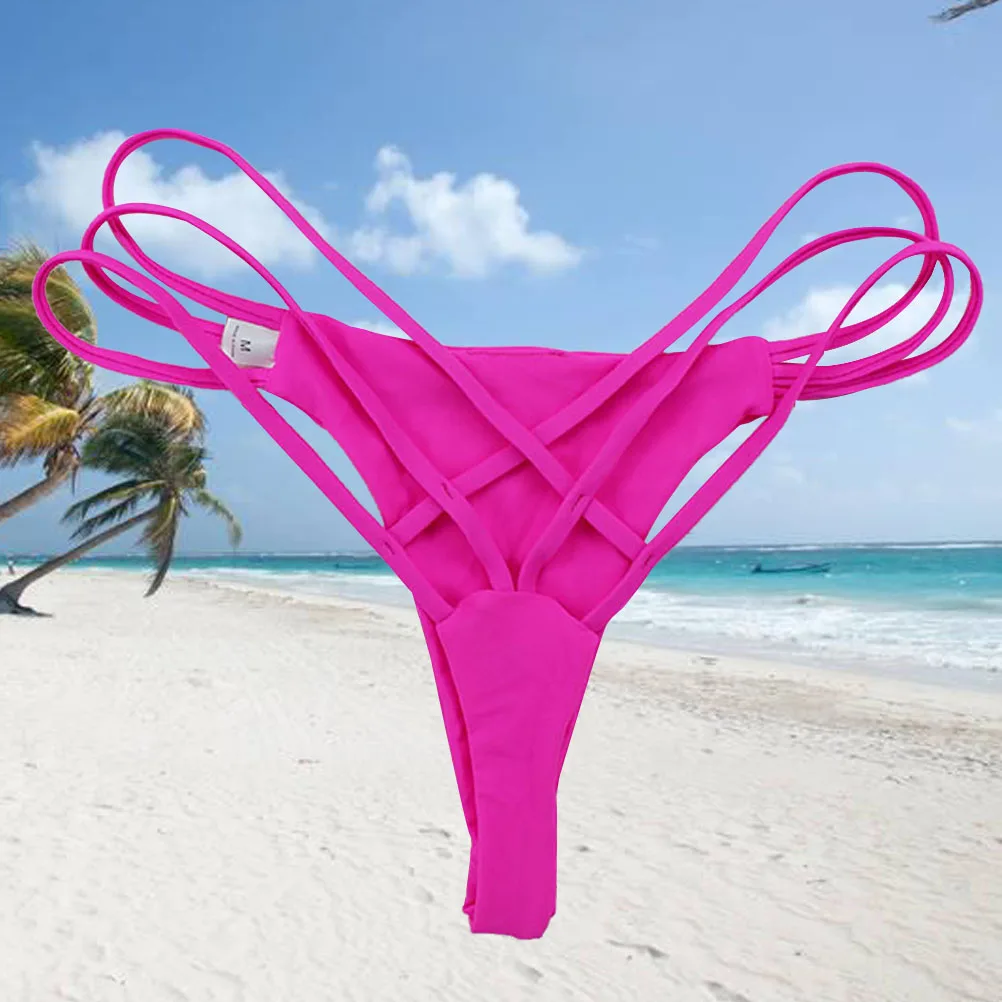 

Bikini Briefs Women Low waisted Underwear Beach Swimwear Panties Sexy Thong V Shape Comfortable Elastic Fits Pool Vacations