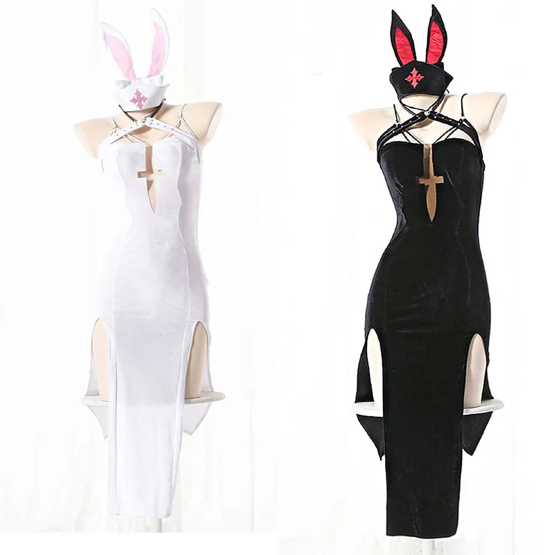 

Goddess Outfit Nurse Uniform Stage Outfit Backless Jumpsuit Sexy Bunny Girl Cosplay Costume Halloween Princess Bunny Suit New