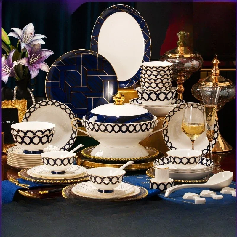 Dish set, high-end bone china tableware for home use, and gift tableware for household dishes