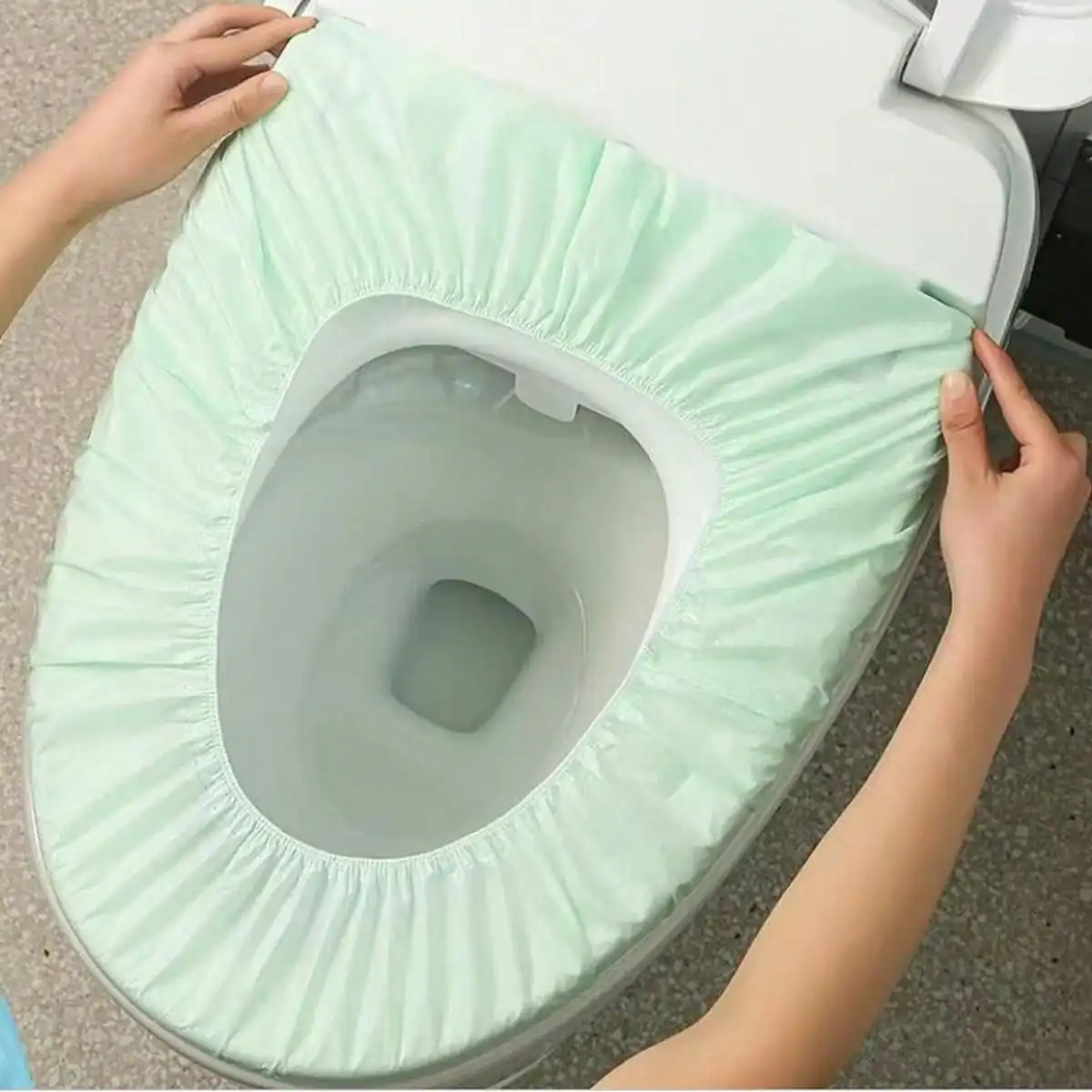 Waterproof Double Layer Non-Woven Disposable Toilet Seat Cover, Home Universal Portable Hygienic Mat for Travel Hotel Bathroom