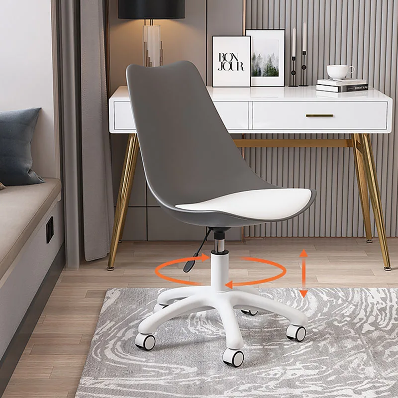 Silla de ordenador japonesa de plástico para dormitorio, mueble de oficina para gamer