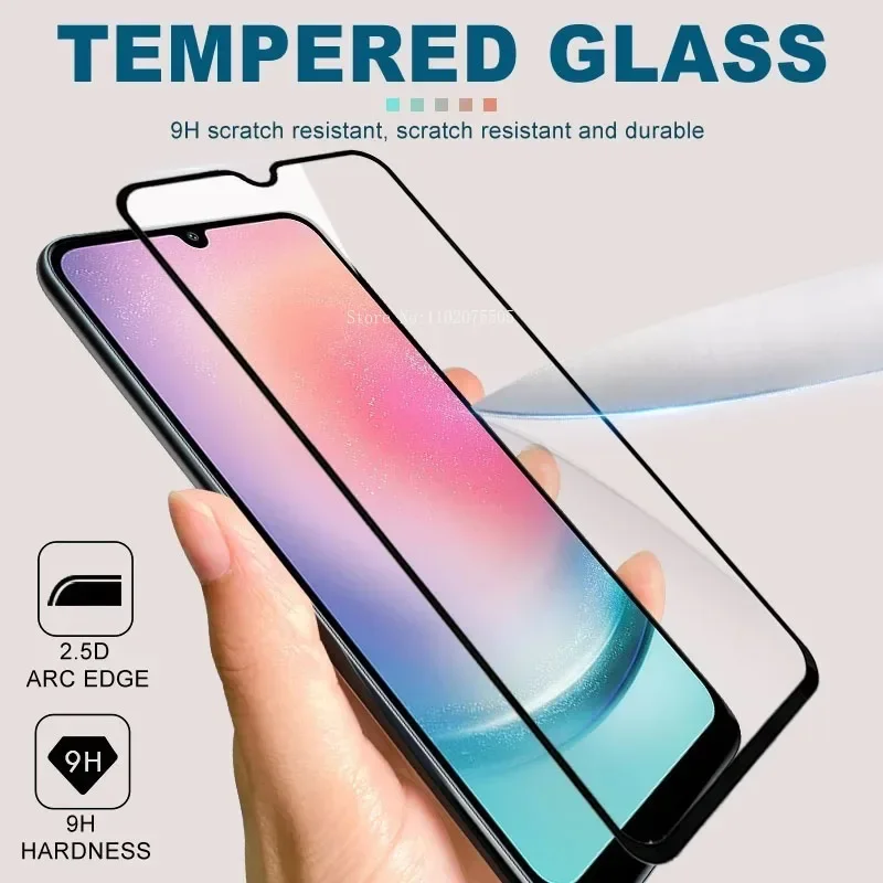 3pcs Full Safety Glass Film for Samsung Galaxy  A15 A14 A13 A05 A04 A71 Tempered Glass for Samsung A55 A54 A53 A35 A34 A25 A24