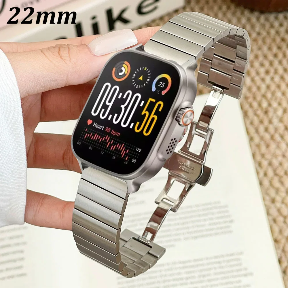 22 mm Band für Realme Watch 5, Edelstahlarmband Correa für Realme Watch S2 S S Pro Realme 2 2 Pro 3 3 Pro Metallarmband