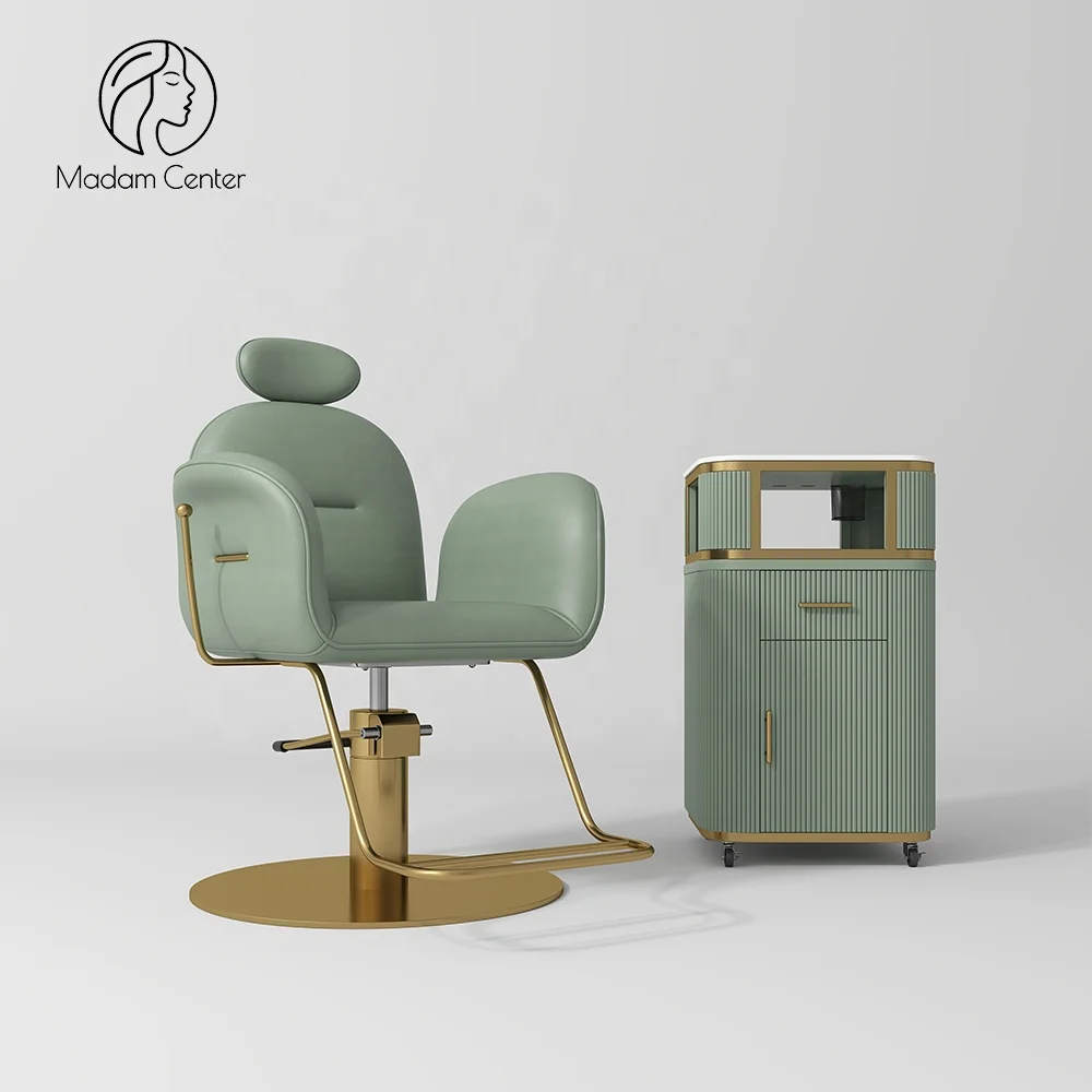 Madamcenter Elegant Beauty Salon Barber Recliner Chair Synthetic Leather 360 Degree Swivel Reclining Height Adjustable Features