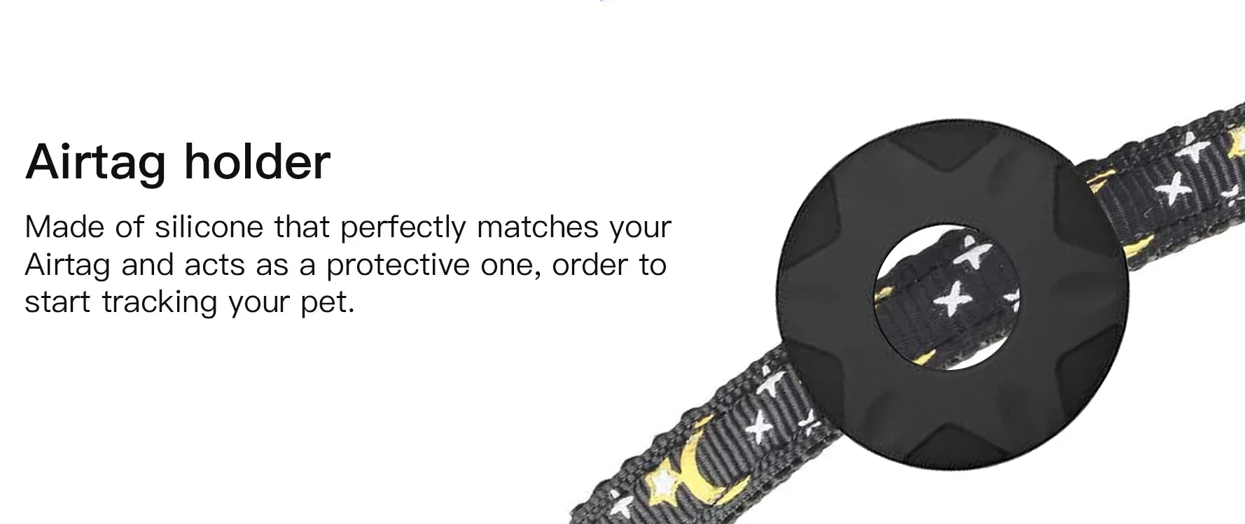 for Apple Tag Cat Collar, Reflective Kitten Collar with Airtag Case Holder and Bell for Girl Boy Cats ,Safe Breakaway Necklace