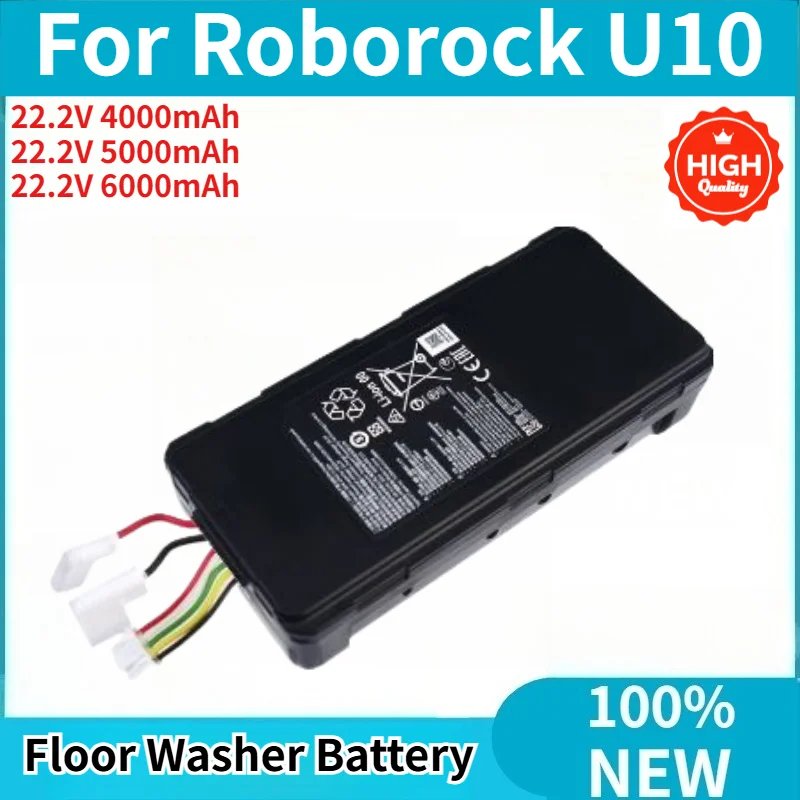 22.2V 4000mAh 5000mAh 6000mAh Battery for Roborock U10 Floor Washer High Quality Replacement Battery
